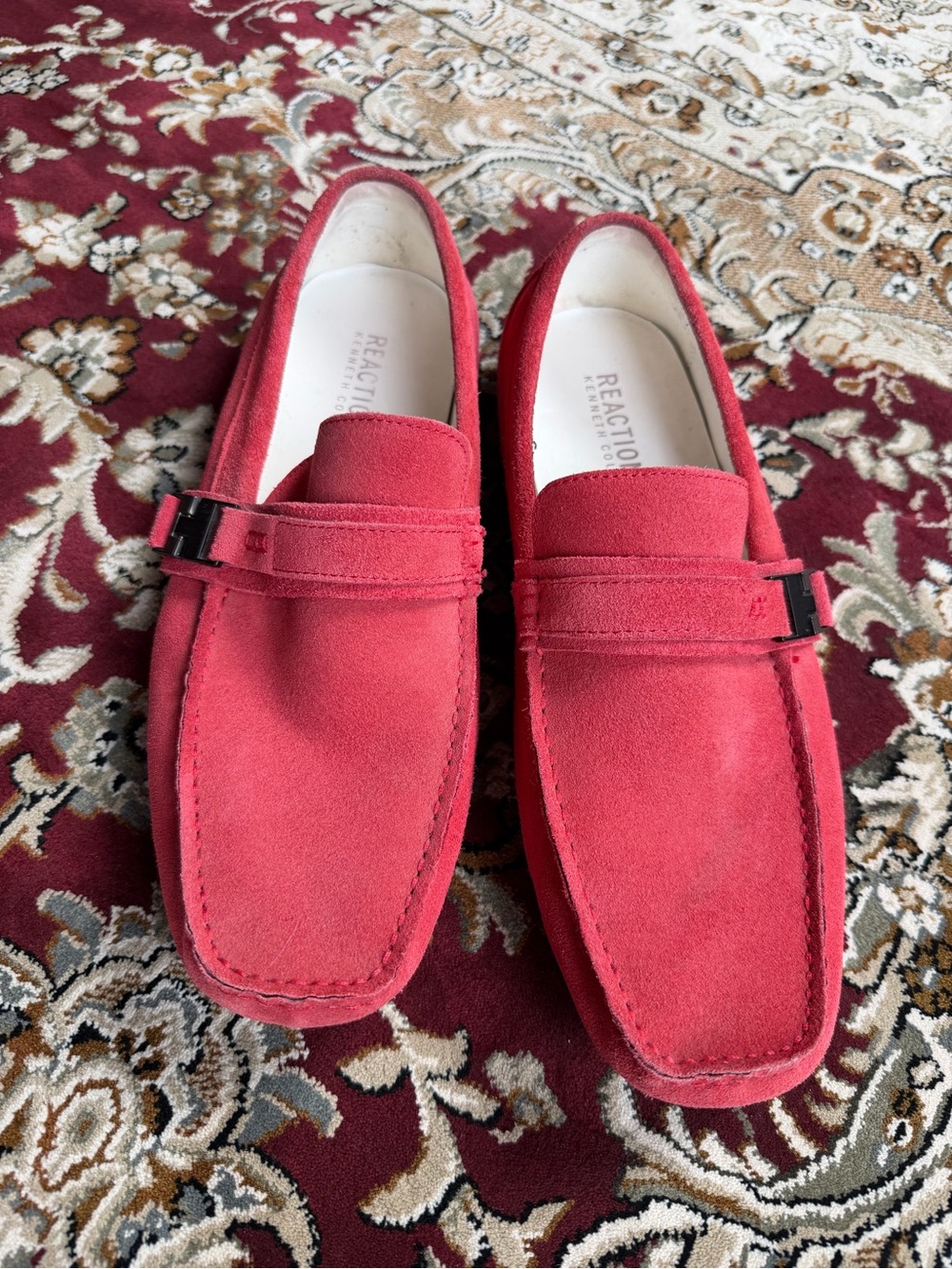 Kenneth Cole Reaction Men's Red Suede Slip-On Loafers